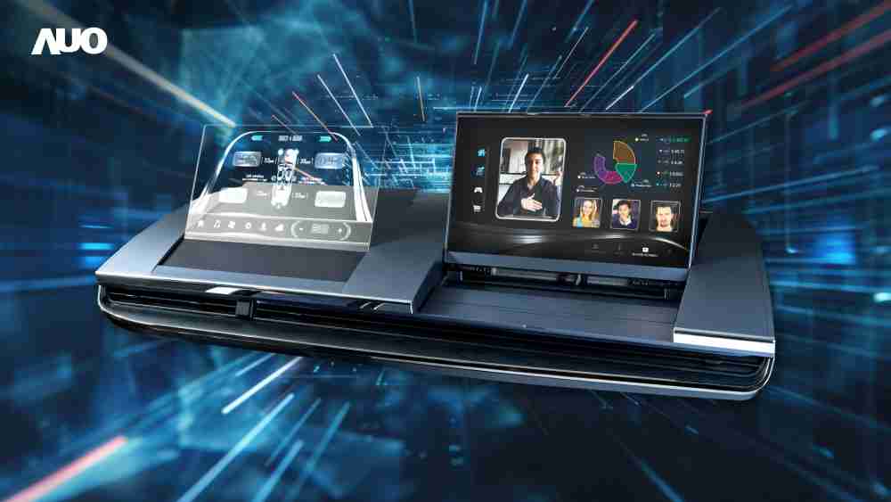 赏金国际Micro LED Display HMI解决方案打造透明Micro LED前座仪表，，，呈现信息并保留驾驶视野开阔；亦为副驾驶座乘客打造收放自如的Micro LED屏幕，，在不影响显示质量的前提于显示区内建镜头，，，让用户能与视讯对象直接眼神接触，，，，提供绝佳的双向沟通体验